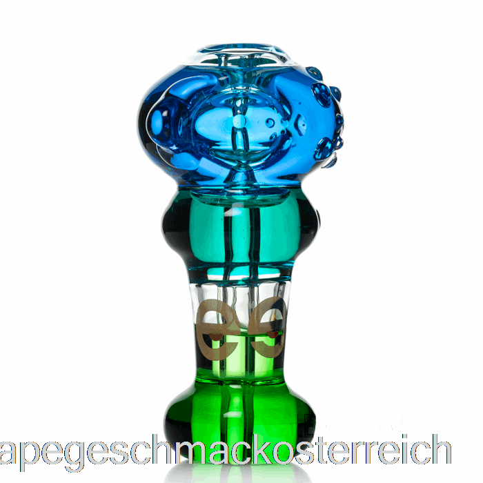 Cheech-Glas, Dreifach Gefrierbarer Löffel, Handpfeife, Blau/blaugrün/grün, Vape-Geschmack
